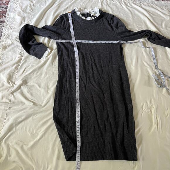 Boden Gray Wool Blend Layered Sweater Dress Sz 10 Long Length Preppy Work Office - Picture 7 of 8